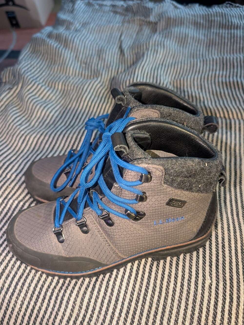 L L Bean Knife Edge Women's Gray Nylon Waterproof Vibram Sole Hiking Boots Sz 8 - Picture 4 of 16
